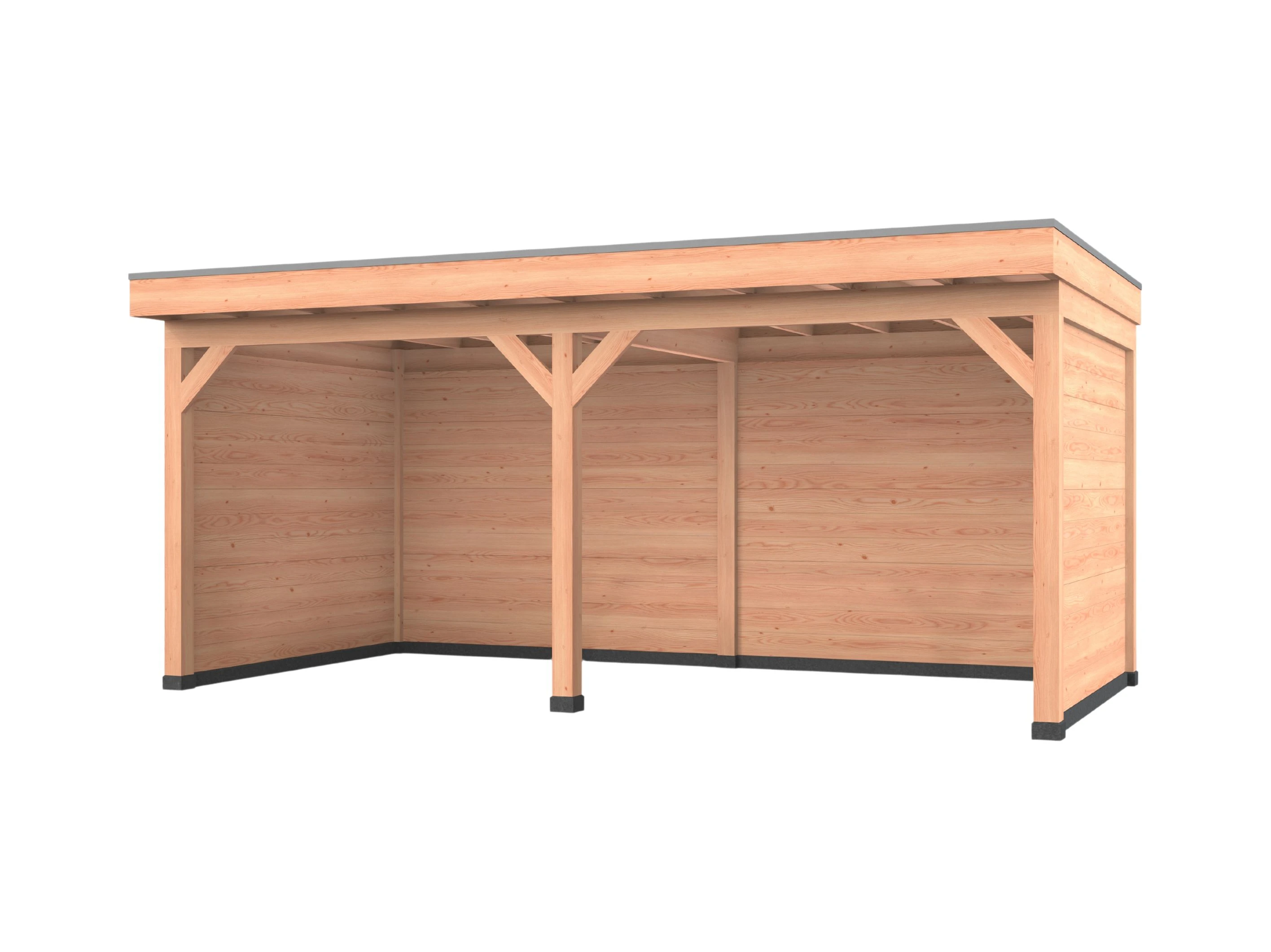 Douglas overkapping, 600 x 300, met achterwand en twee zijwanden, Westwood Comfort Green - Afbeelding 1